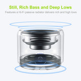 Mini Bluetooth Speaker (Silver) | Portable & Pocket-Sized | Powerful Bass with Passive Radiator | 12-Hour Battery Life | Ideal for Outdoors
