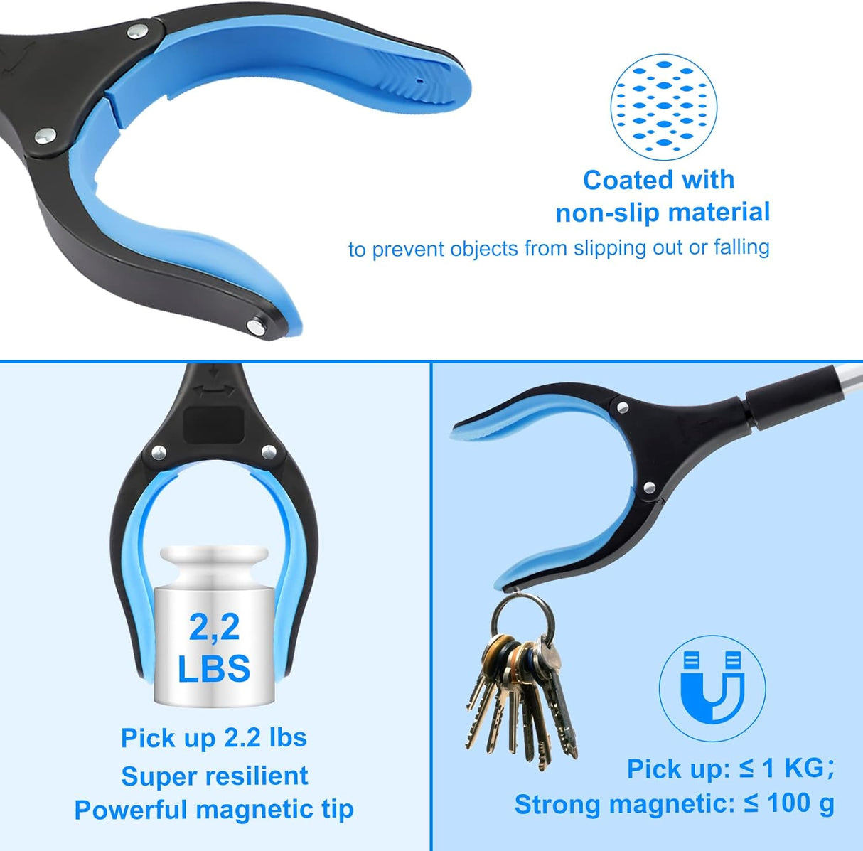 Grabber Set of 2 - 83 cm - Foldable Grabber - With Magnet & 360° Rotating Head - Litter Grabber