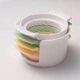 4-in-1 Egg Slicer with Egg Separator, Stainless Steel Cutting Wires and Non-Slip Base for Eggs, Fruit and Soft Foods, Assorted Colours
