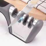 4-in-1 Knife Sharpener - Professional with Scissor Sharpener - 4-Position Pull-Through Sharpener for Kitchen Knives