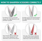 4-in-1 Knife Sharpener - Professional with Scissor Sharpener - 4-Position Pull-Through Sharpener for Kitchen Knives