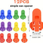 12 Pack Can Tab Openers, Ring Pull Lifters and Nail Protectors for Soda and Beer Cans, Easy Opening Tools, Assorted Colours