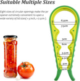 Multifunctional Jar Opener & Bottle Opener - Non-Slip Kitchen Aid - Ideal for the Elderly & Weak Hands - Orange - Side View