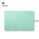 Large Silicone Baking Mat with Measurement Guide, Non-Slip Dough Rolling Mat for Pastry, Fondant and Pizza, Green, 60 x 40 cm