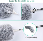 Telescopic Microfiber Feather Duster with Extendable Handle, Flexible High Reach Dusting Brush for Ceilings, Fans and Corners, 280 cm