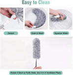 Telescopic Microfiber Feather Duster with Extendable Handle, Flexible High Reach Dusting Brush for Ceilings, Fans and Corners, 280 cm
