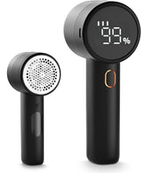 Electric lint remover - Rechargeable lint shaver - With LED display - 3 speeds - Sweater depiller - black