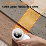 Electric Lint Remover - Rechargeable Lint Shaver - 3 Speeds & Digital Display - Includes 2 Original Blades - White - Top-Down View
