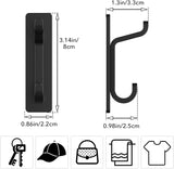 Towel Hooks Gold - Set of 6 - Self-Adhesive Wall Hooks - No Drilling - For Bathroom & Kitchen - Front View