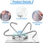 30 Pack Transparent Self-Adhesive Wall Hooks, No-Drill Towel and Utility Hooks for Bathroom, Kitchen and Bedroom