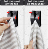 Stainless Steel Tea Towel Holder - Set of 4 - Self-Adhesive Towel Clip - No Drilling Required - For Kitchen & Bathroom