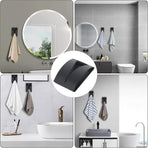 Stainless Steel Tea Towel Holder - Set of 4 - Self-Adhesive Towel Clip - No Drilling Required - For Kitchen & Bathroom