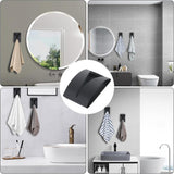 Stainless Steel Tea Towel Holder - Set of 4 - Self-Adhesive Towel Clip - No Drilling Required - For Kitchen & Bathroom - Top-Down View