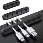 3 Pack Self-Adhesive Cable Clips, Desktop Cable Holders for USB Cords, Chargers and Earphones, Home Office and Bedside Use, Black