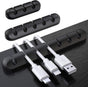 3 Pack Self-Adhesive Cable Clips, Desktop Cable Holders for USB Cords, Chargers and Earphones, Home Office and Bedside Use, Black