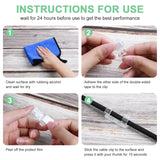 40 Pack Transparent Self-Adhesive Cable Clips, Cable Holders for Cords up to 7 mm on Desks, Walls and TV Units - Top-Down View
