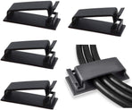 50 Pack Adjustable Self-Adhesive Cable Clips, Cable Management Clamps for Desks, TVs, Chargers and Power Cords, Black