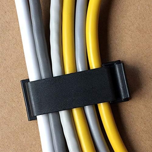 50 Pack Adjustable Self-Adhesive Cable Clips, Cable Management Clamps for Desks, TVs, Chargers and Power Cords, Black