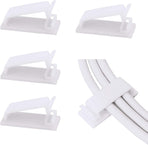 50 Pack Adjustable Self-Adhesive Cable Clips, Cable Management Clamps for Desks, TVs, Chargers and Power Cords, White