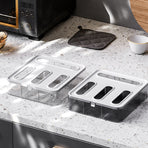 Transparent Bag Storage Box - Plastic Dispenser for Sandwich Bags & Freezer Bags - Kitchen Drawer Organizer
