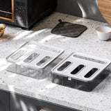 Transparent Bag Storage Box - Plastic Dispenser for Sandwich Bags & Freezer Bags - Kitchen Drawer Organizer - Top-Down View