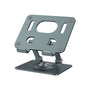 Foldable Aluminium Tablet Stand with Adjustable Height and Viewing Angle, Ventilated Holder for Tablets and Phones, Grey