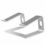 Ergonomic Aluminum Laptop Stand - Removable & Height Adjustable - Suitable for 10-14 inch Notebooks - Metal Silver