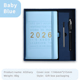 Agenda 2026 - Daily Agenda & Planner - A5 Format - 365 Day Overview - Hardcover - [Light Blue]