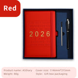 Agenda 2026 - Daily Agenda & Planner - A5 Format - 365 Day Overview - Hardcover - [Red]