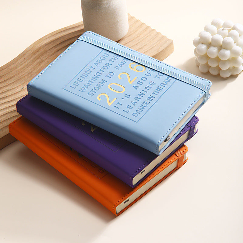 Agenda 2026 - Daily Agenda & Planner - A5 Format - 365 Day Overview - Hardcover - [Red]