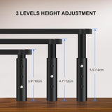 Metal Monitor Riser - Screen Stand - Adjustable in 3 Heights - Black - Front View
