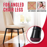 Black Chair Leg Caps - Set of 24 - Size M - Silicone Floor Protectors - Against Scratches and Noise - Side View