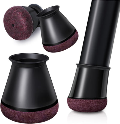 Black Chair Leg Caps - Set of 24 - Size S - Silicone Floor Protectors - Against Scratches and Noise