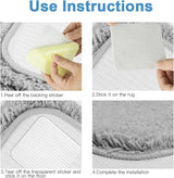 Rug Stoppers Square - Set of 8 - 10 x 10 cm - Anti-Slip Pads for Carpet - Washable & Reusable - Black - Side View