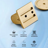 Magnetic Door Stopper Floor Gold - No Drilling - Self-Adhesive - Metal - Including Raising Disc - Side View