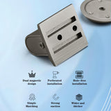 Magnetic Door Stopper Floor Gray - No Drilling - Self-adhesive - Metal - Including Raising Disc - Side View