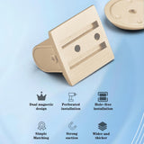 Magnetic Door Stopper Floor White - No Drilling - Self-adhesive - Metal - Including Raising Disc - Side View