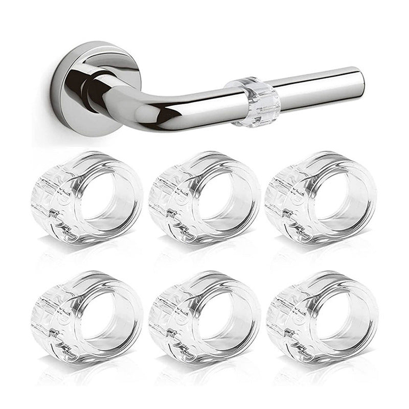 6 Pack PVC Door Handle Bumpers, Wall Protection Rings and Door Stop Cushions for Lever Handles in Bedrooms and Hallways, White
