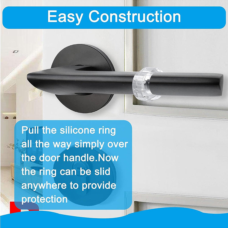 6 Pack PVC Door Handle Bumpers, Wall Protection Rings and Door Stop Cushions for Lever Handles in Bedrooms and Hallways, White