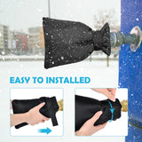 4 Pack Outdoor Tap Covers, Waterproof Thermal Frost Protectors for Garden Taps, Outdoor Faucets and Winter Weather, Black