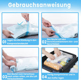 Roll Up Vacuum Bags for Travel - Pack of 14 - Clothing Compression Bags - No Pump Needed - 3 Sizes (35x50/40x50/40x60 cm) - Side View