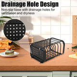 Stainless Steel Kitchen Utensil Holder - Countertop Cutlery Basket - Stainless Steel - Round Pot for Spatulas and Cutlery - Silver - Side View