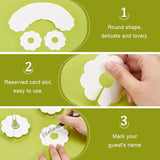 300 Pieces Wine Glass Markers Paper - Blank Flower Place Cards - DIY Wine Hangers for Weddings & Parties - White