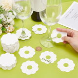 300 Pieces Wine Glass Markers Paper - Blank Flower Place Cards - DIY Wine Hangers for Weddings & Parties - White