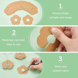 300 Pieces Wine Glass Markers Paper - Blank Flower Place Cards - DIY Wine Hangers for Weddings & Parties - Brown - Side View