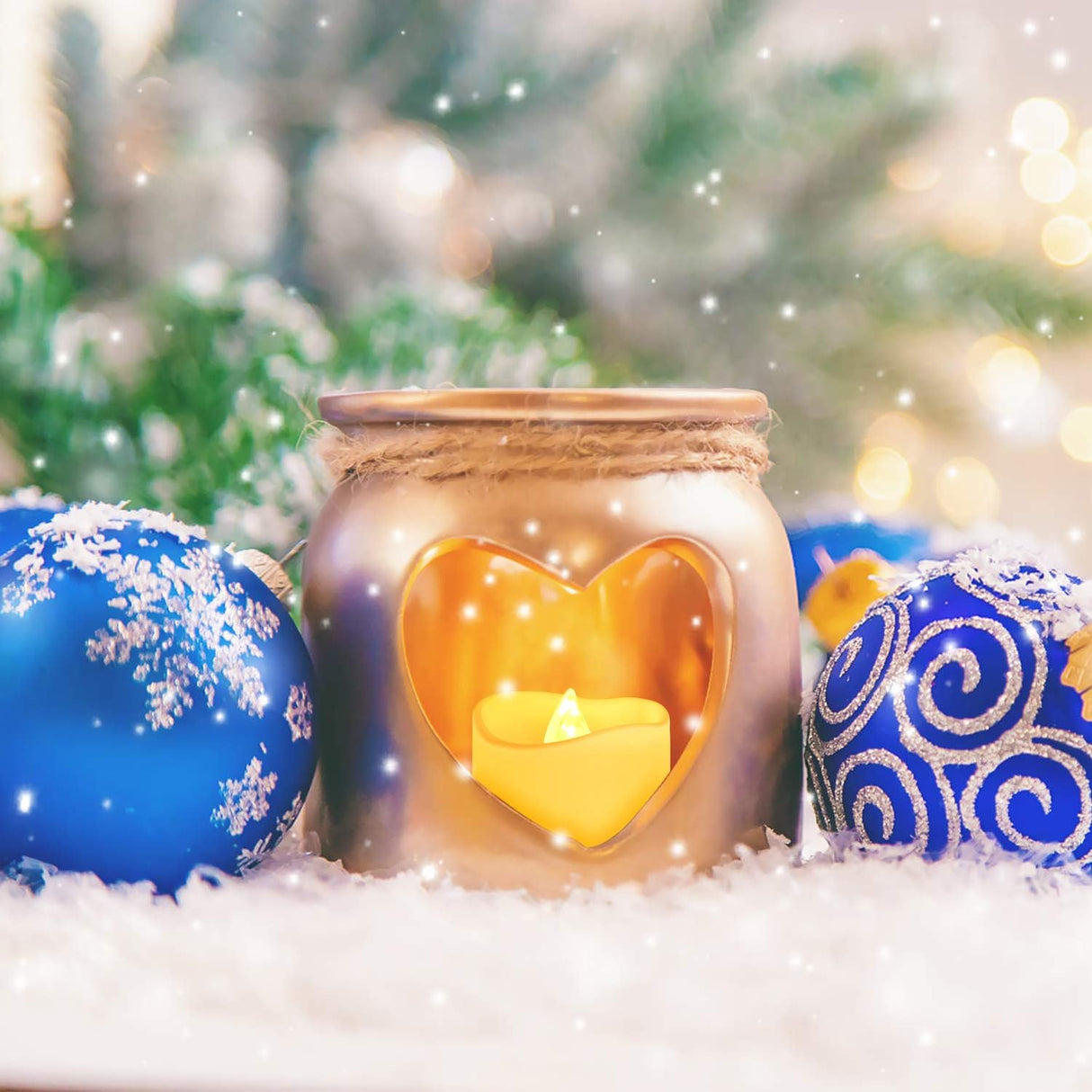 14x LED Candles - Moving Flame & Real Wax - 3D Wick - Battery Operated - For Christmas and Mood Lighting