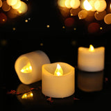 14x LED Candles - Moving Flame & Real Wax - 3D Wick - Battery Operated - For Christmas and Mood Lighting - Side View