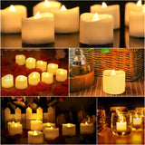 14x LED Candles - Moving Flame & Real Wax - 3D Wick - Battery Operated - For Christmas and Mood Lighting - Top-Down View