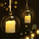 Rechargeable Tea Lights (6 Pieces) - With Charging Station and Timer - Flickering Flame - LED Candles for Parties & Decoration - White - Side View