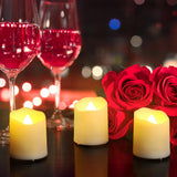 Rechargeable Tea Lights (6 Pieces) - With Charging Station and Timer - Flickering Flame - LED Candles for Parties & Decoration - White - Top-Down View